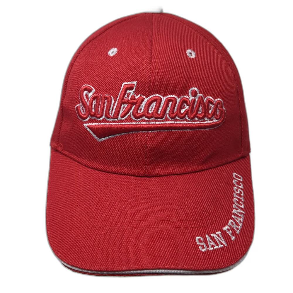 Lanza San Francisco Baseball Cap Red White One Size Hat Script Embroidered Brim